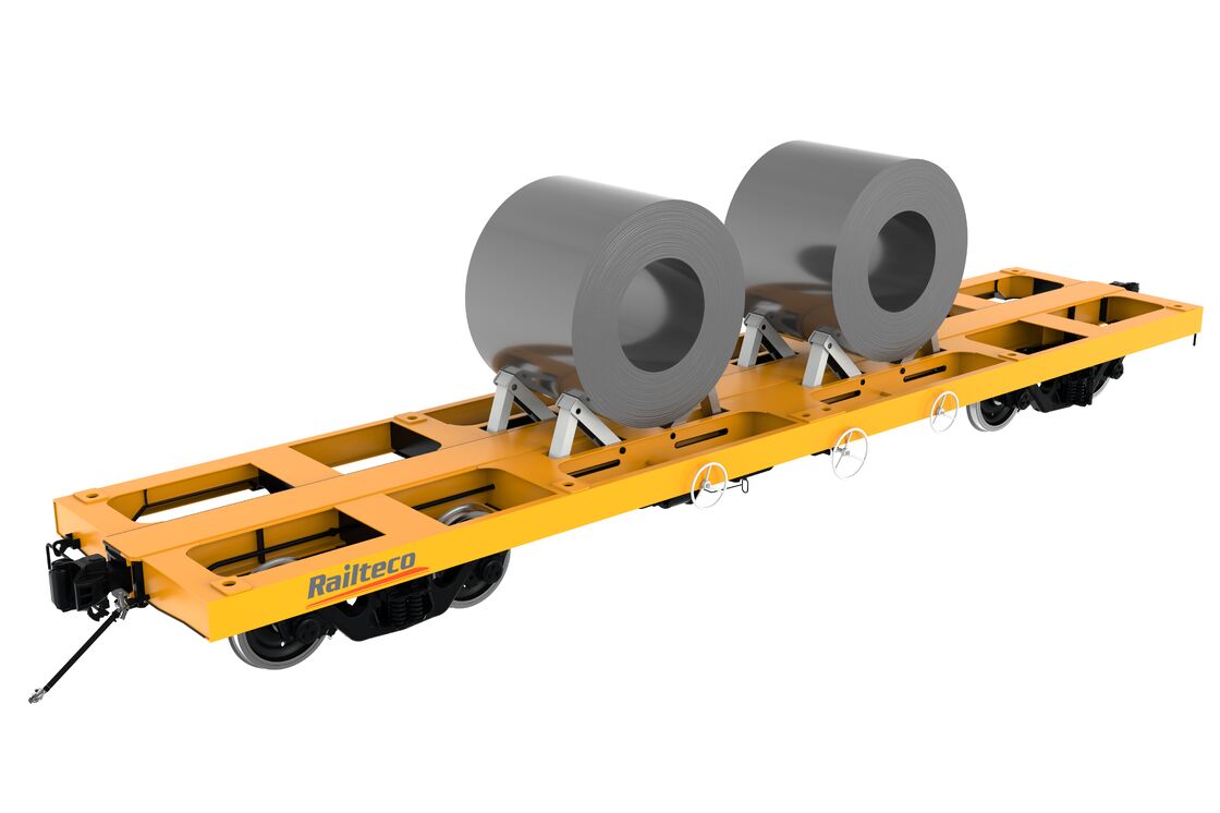 Steel Coil Railway Flat Wagon Transport Vehicle Track Gauge 1000mm Flatbed Rail Wagon