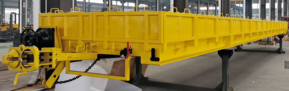 Loadcapacity 60 Tons Railway Flat Wagon for Transporting Containers Steel Construction Durable Heavy Duty Flatbed Railcar