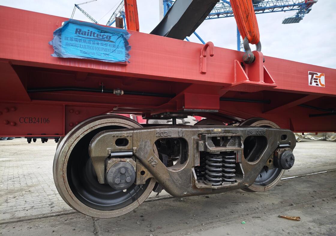 Coil Spring Suspensiontype Railway Flat Wagon Engineered for Large Goods Payload 61t 2 TEU Robust Rail Freight Transport