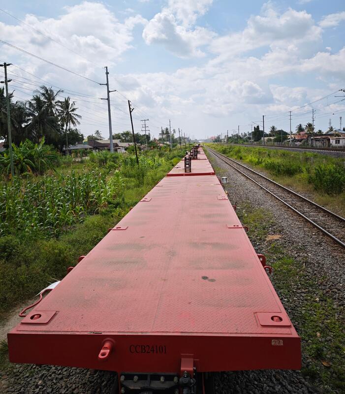 Coil Spring Suspensiontype Railway Flat Wagon Engineered for Large Goods Payload 61t 2 TEU Robust Rail Freight Transport